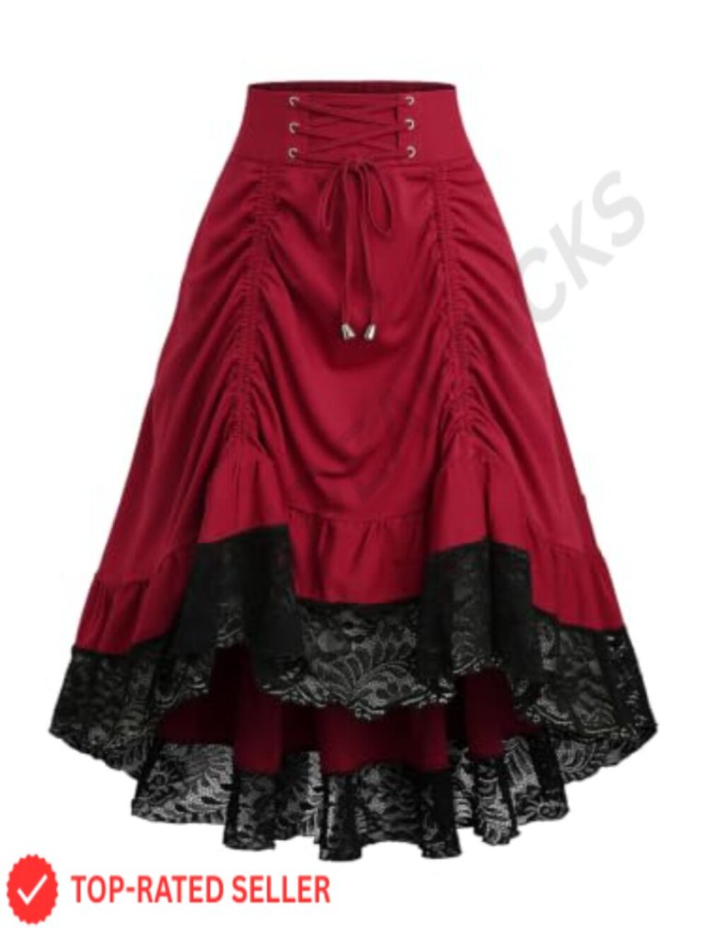 Plus Size High Low Steampunk Gothic Renaissance Skirt